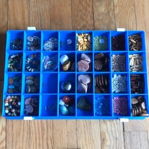 Lot of misc stone and wood beads and stones